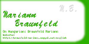 mariann braunfeld business card